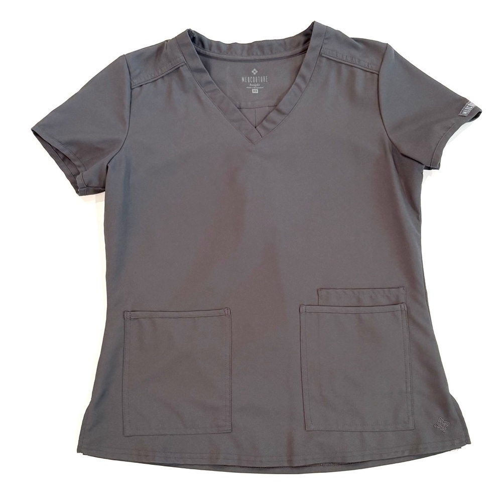 Med Couture Insight XS Pewter Scrub Top